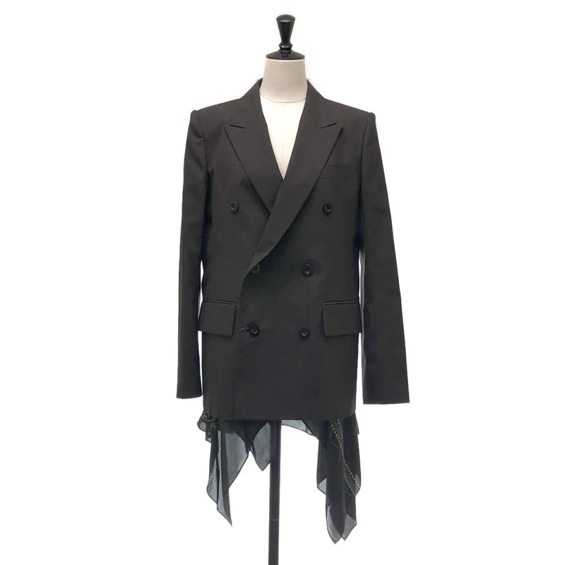 sacai / サカイ | 2025AW | Suiting x Paisley Print Jacket / 異材質拼接西裝佩斯利印花夾克 | 1 | 女款