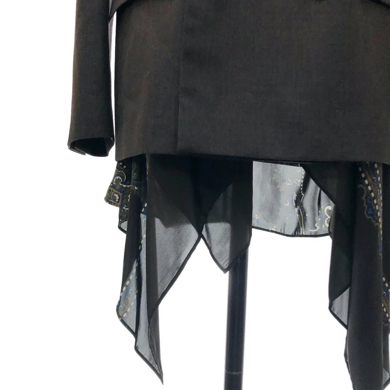 sacai / サカイ | 2025AW | Suiting x Paisley Print Jacket / 異材質拼接西裝佩斯利印花夾克 | 1 | 女款