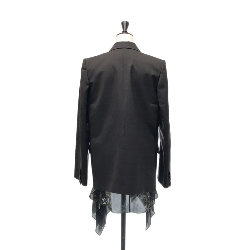 sacai / サカイ | 2025AW | Suiting x Paisley Print Jacket / 異材質拼接西裝佩斯利印花夾克 | 1 | 女款