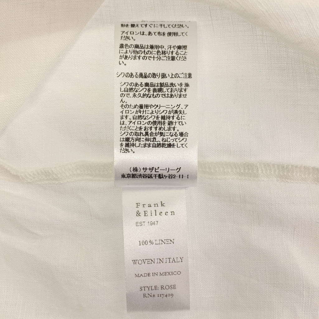 Frank &amp; Eileen / 프랭크 앤 아이린 | ROSE / WHL / 린넨 셔츠 블라우스 | XS |