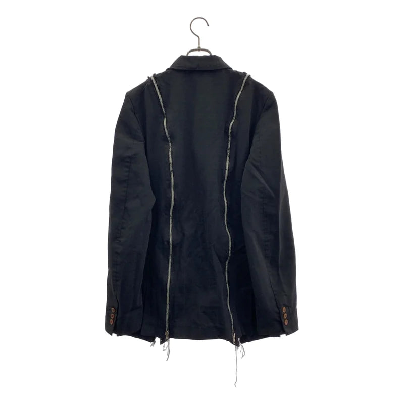 BLACK COMME des GARCONS / ブラックコムデギャルソン | 2024AW | ポリエステル縮絨 ジップデザイン テーラードジャケット | L | メンズ