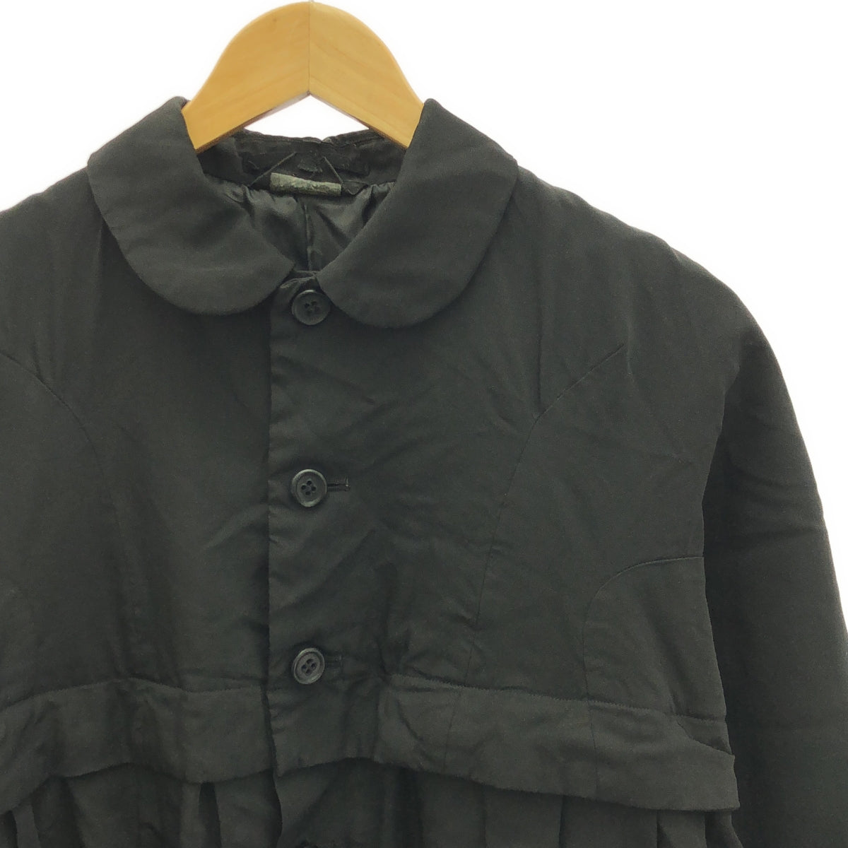 COMME des GARCONS / コムデギャルソン | 2016SS | 縮絨 タック ラウンドカラー ジャケット | XS | レディース