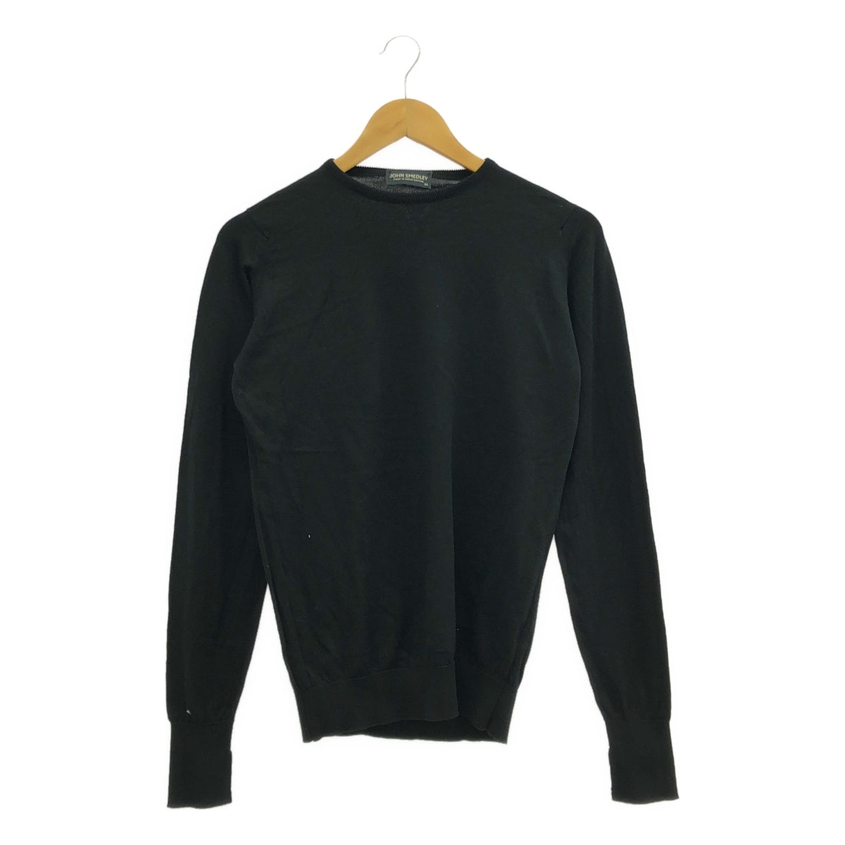 JOHN SMEDLEY / John Smedley | Cotton crew neck knit | XS | Black | Men's