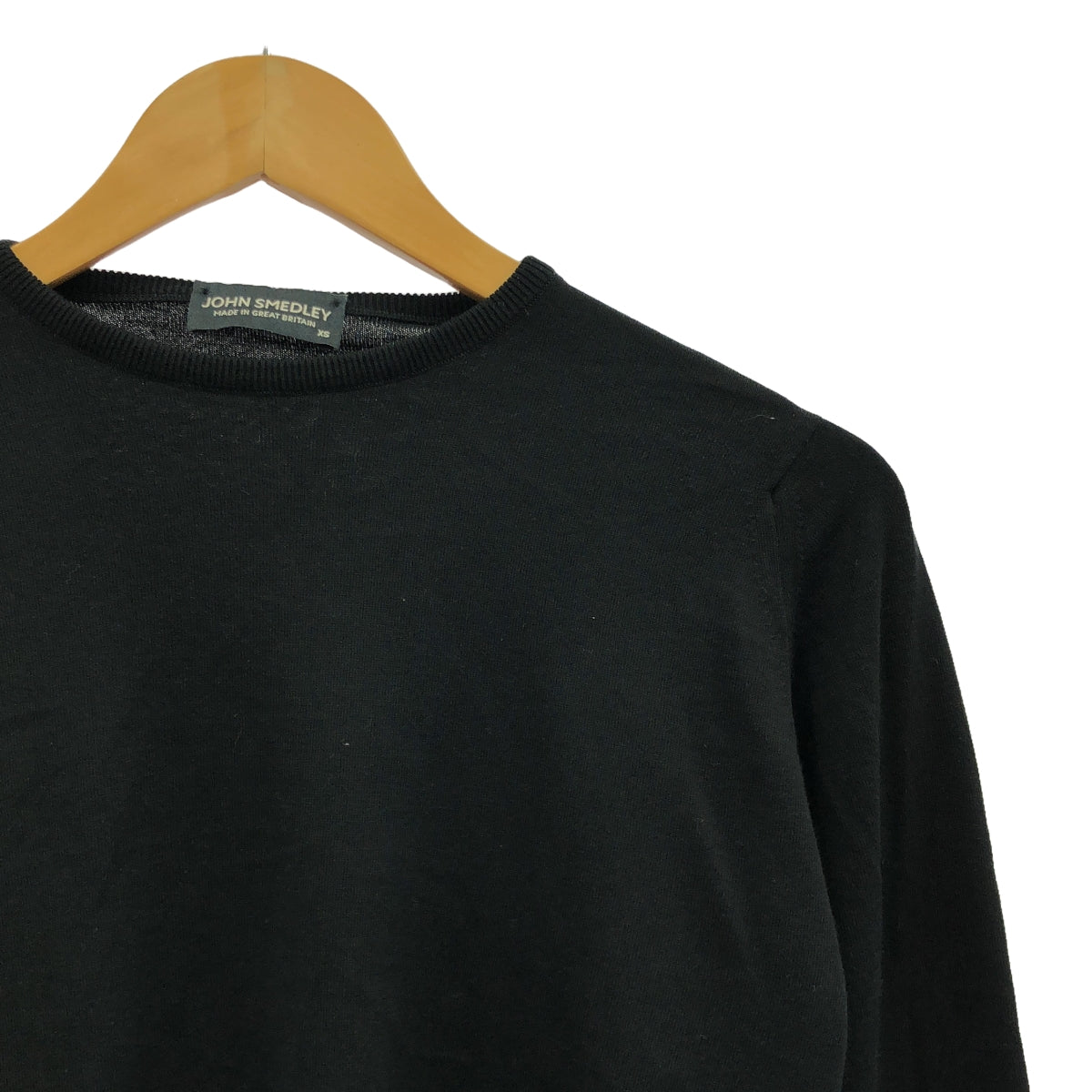 JOHN SMEDLEY / John Smedley | Cotton crew neck knit | XS | Black | Men's