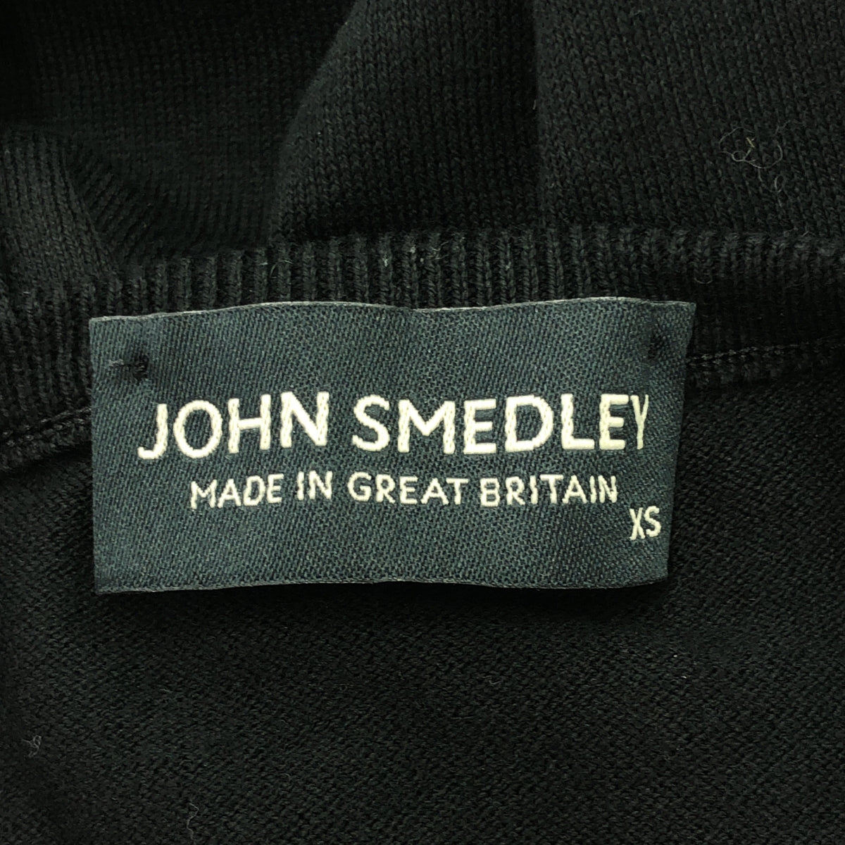 JOHN SMEDLEY / ジョンスメドレー | コットン クルーネック ニット | XS | ブラック | メンズ