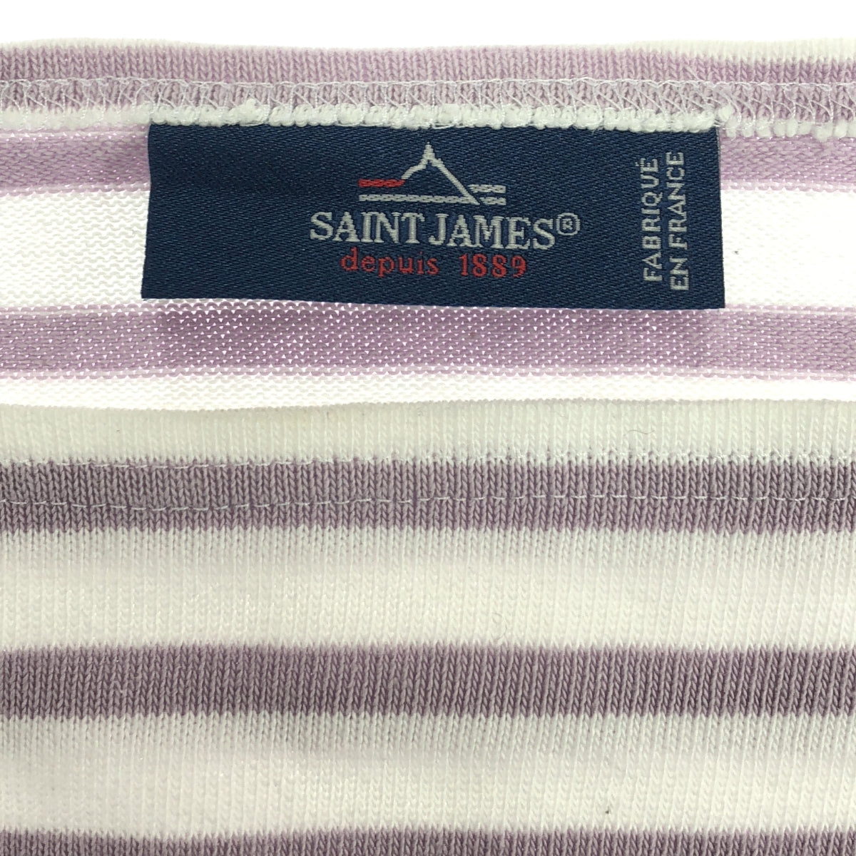 SAINT JAMES | OUESSANT Basque Border Cut and Sew | F6 | Light Purple/White | Women's