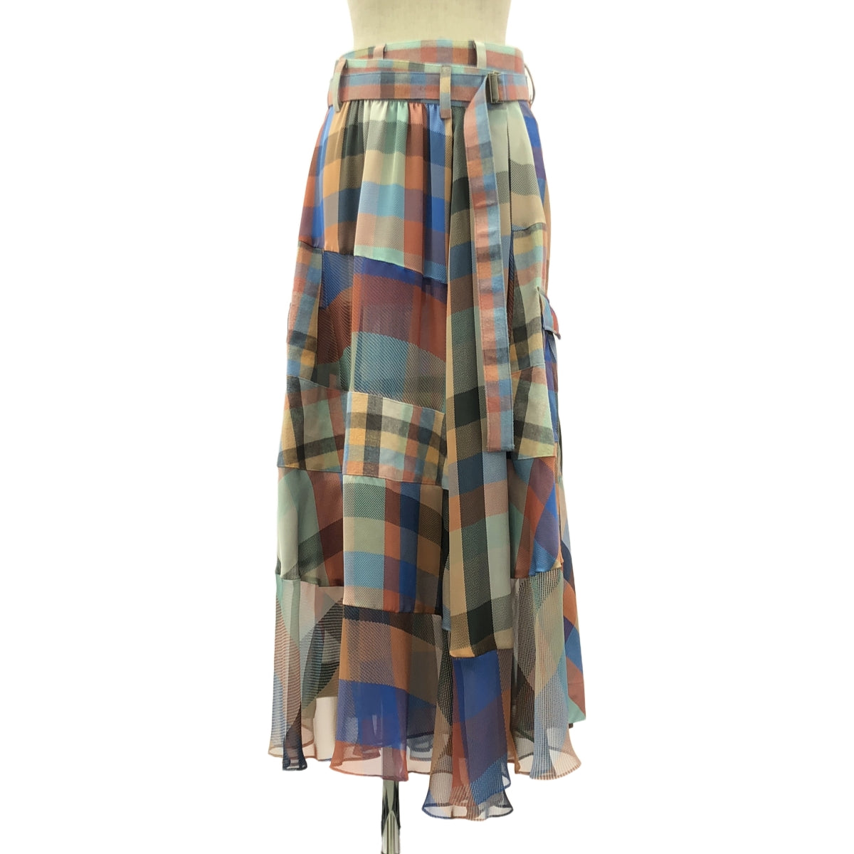sacai / Sacai | Patchwork Plaid Skirt Checked Different Material Skirt | 1 | Women's