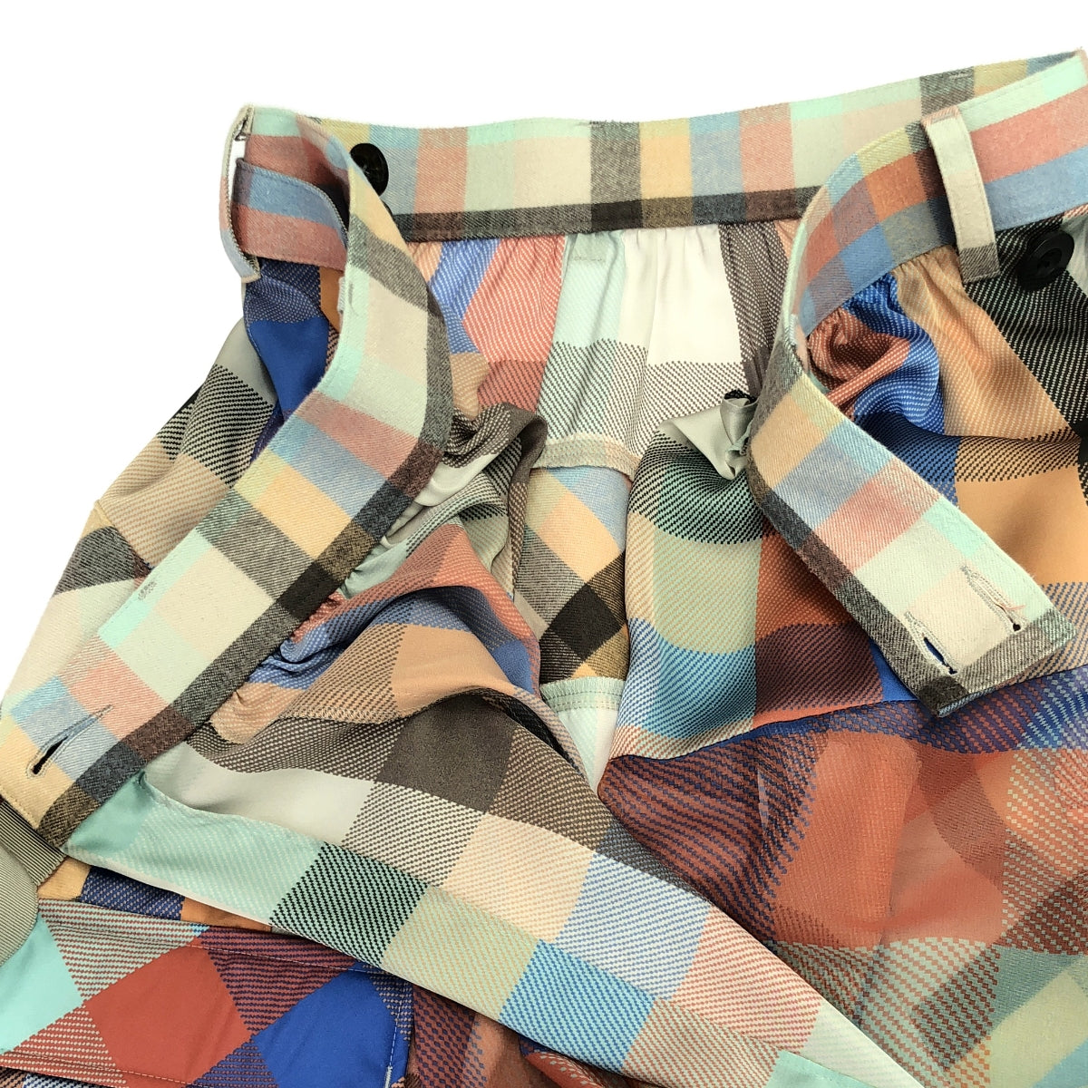 sacai / サカイ | Patchwork Plaid Skirt チェック 異素材切替