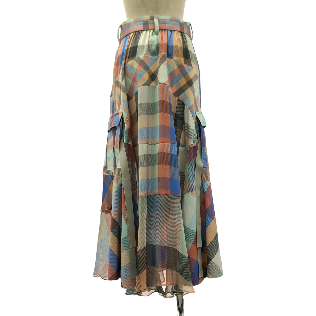 sacai / サカイ | Patchwork Plaid Skirt チェック 異素材切替