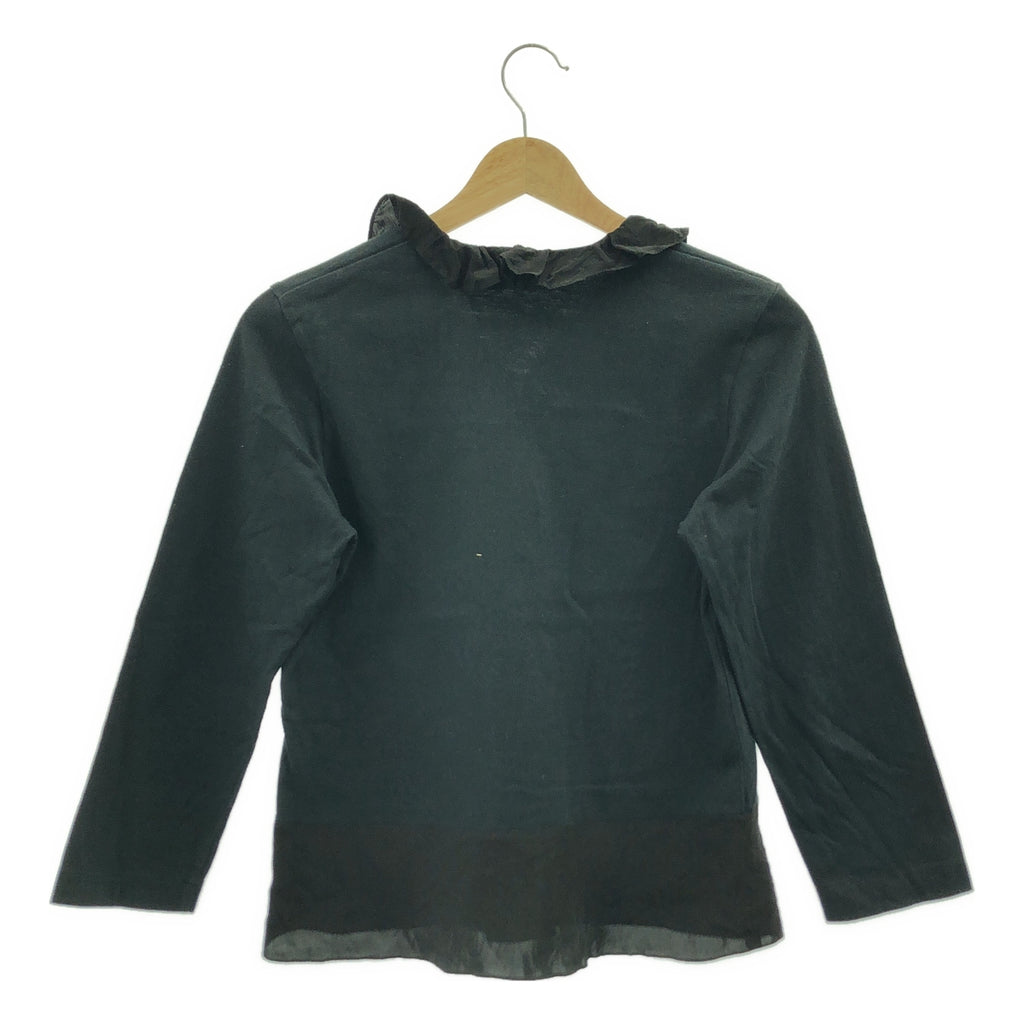 COMME des GARÇONS | 經編針織布料2000 秋冬 |棉質銅氨絲荷葉邊 V 領上衣 | SHOPBOP黑色|女性的