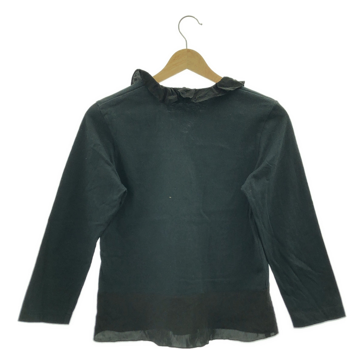 tricot COMME des GARCONS / 트리코 콤 데 갤슨 | 2000AW | 코튼 큐플라 프릴 V 넥 컷 톱 | 블랙 |