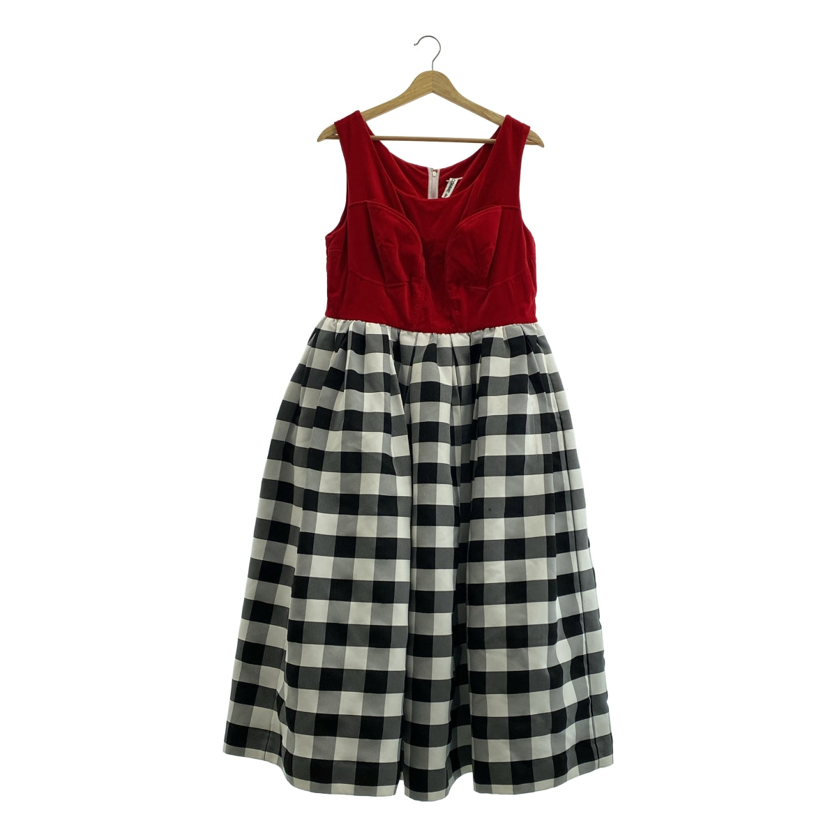 COMME des GARCONS / 콤데 갤슨 | 체크 벨루어 전환 볼륨 드레스 스커트 |