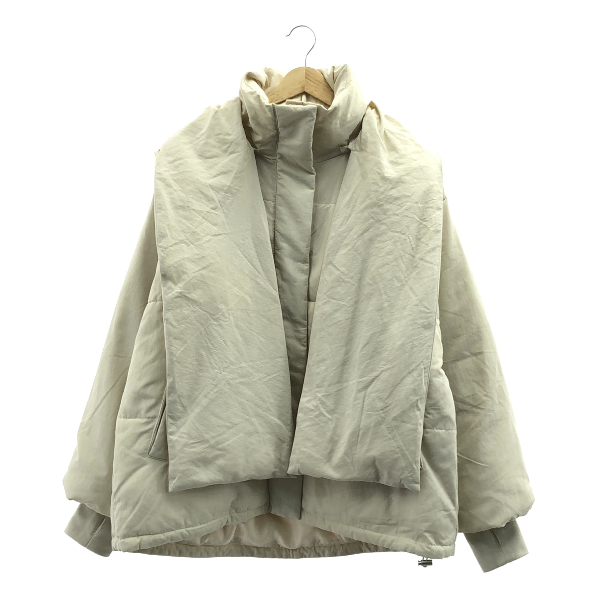 CASA FLINE / カーサフライン | フードマフラー付き 中綿 コート | F | アイボリー | レディース