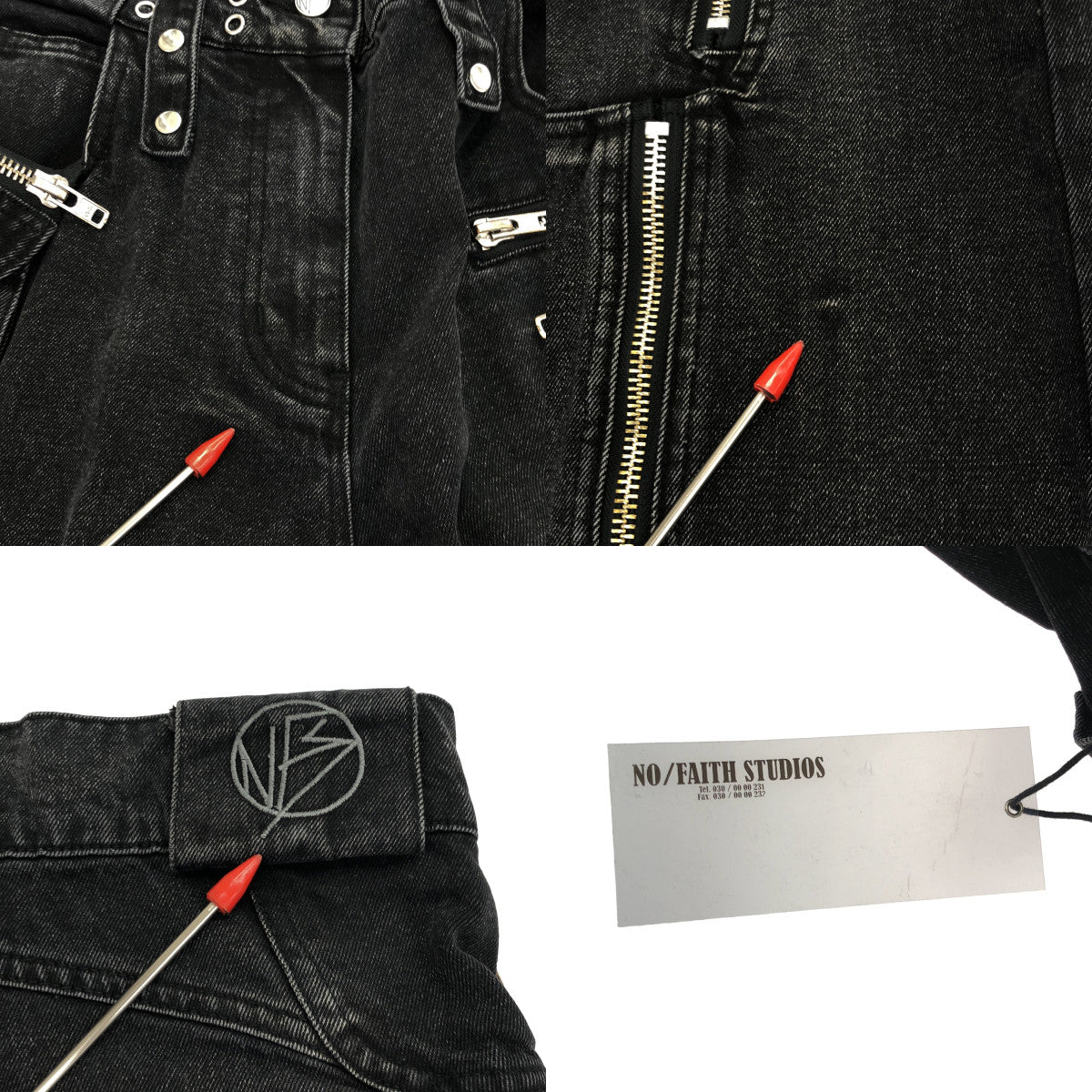 NO/FAITH STUDIOS / 노페이스 스튜디오스 | BLACK HEAVY CARGO 데님 카고 팬츠 | M | 남성