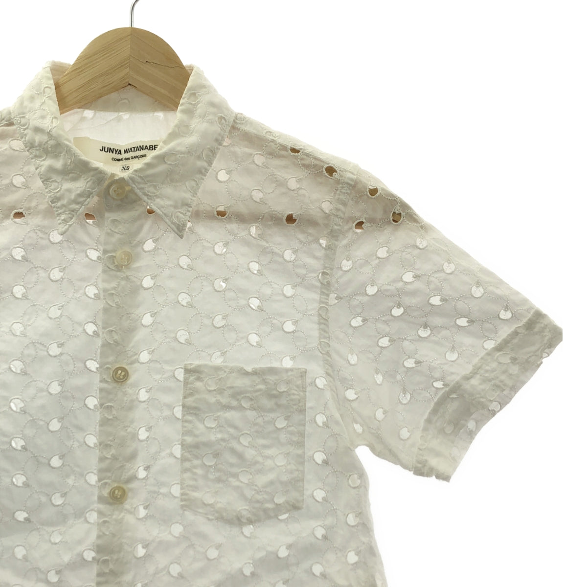 JUNYA WATANABE COMME des GARCONS / ジュンヤワタナベ | 2012SS | コットン カットワーク ハーフスリーブシャツ | XS | ホワイト | レディース