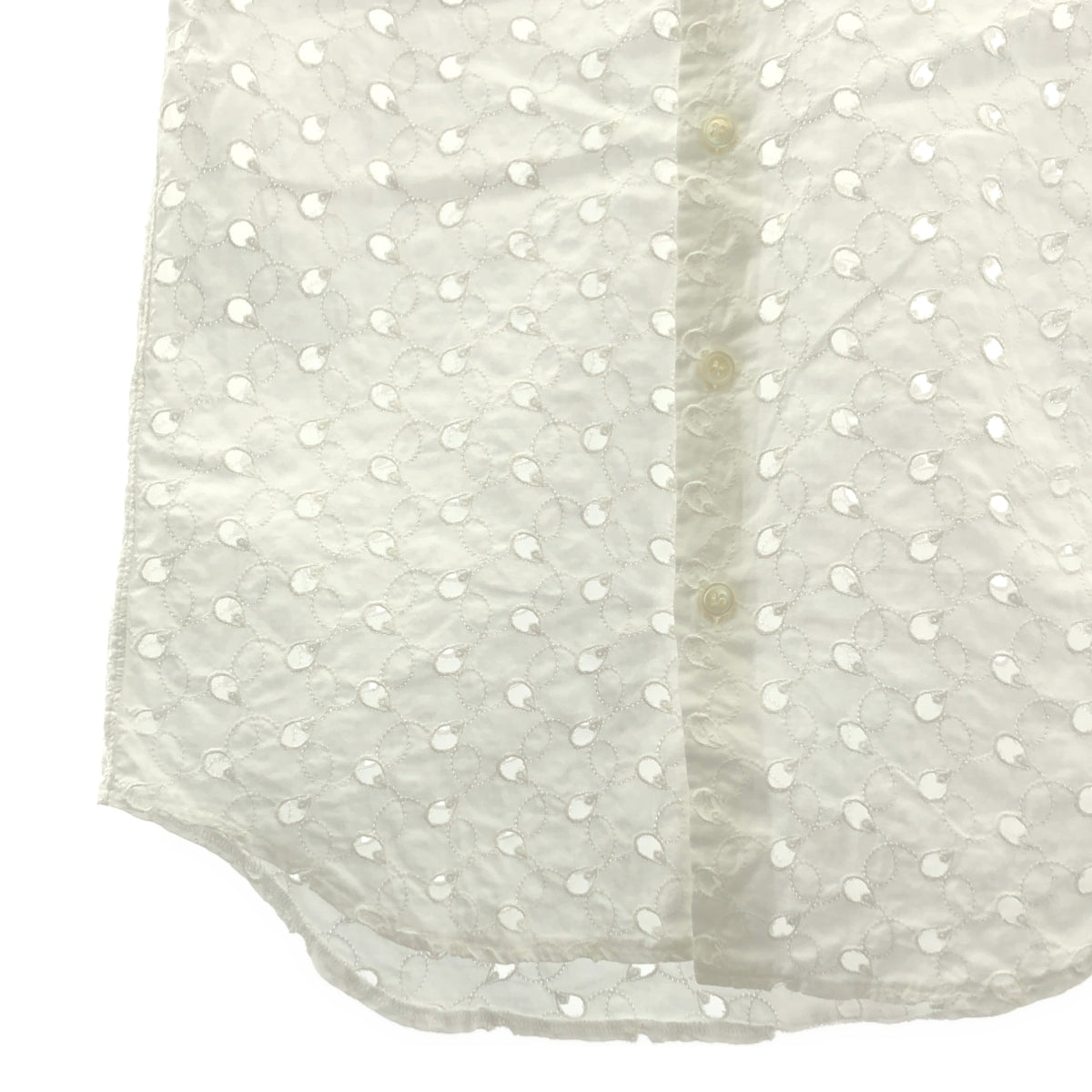 JUNYA WATANABE COMME des GARCONS / ジュンヤワタナベ | 2012SS | コットン カットワーク ハーフスリーブシャツ | XS | ホワイト | レディース