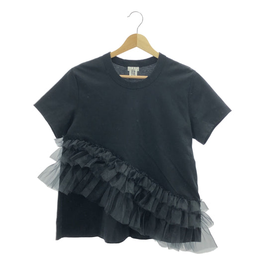 noir kei ninomiya / ノワールケイニノミヤ | 2024SS | コットン チュールドッキング クルーネックカットソー | M | レディース