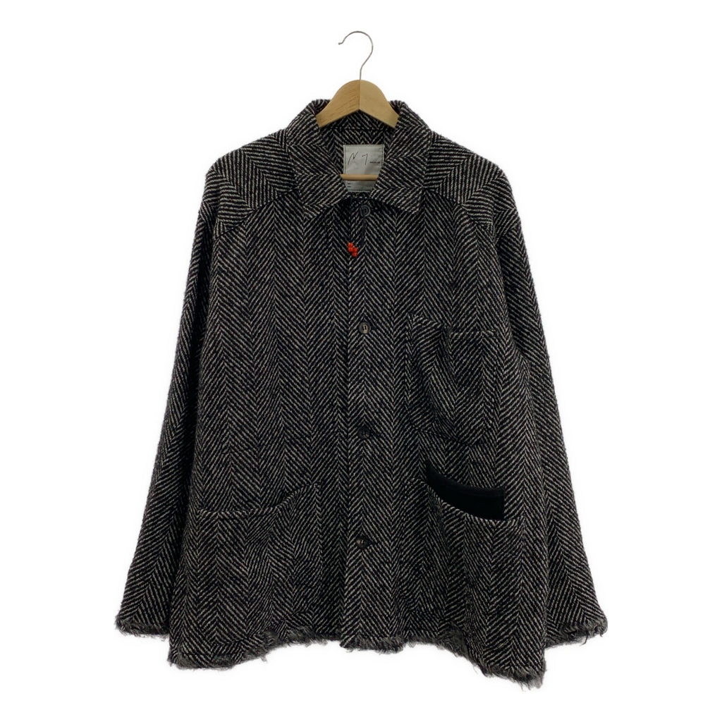 ANCELLM / アンセルム | DAMAGE WOOL HERRINGBONE COVER ALL / ツイード ヘリンボーン ジャケット | 1 | メンズ