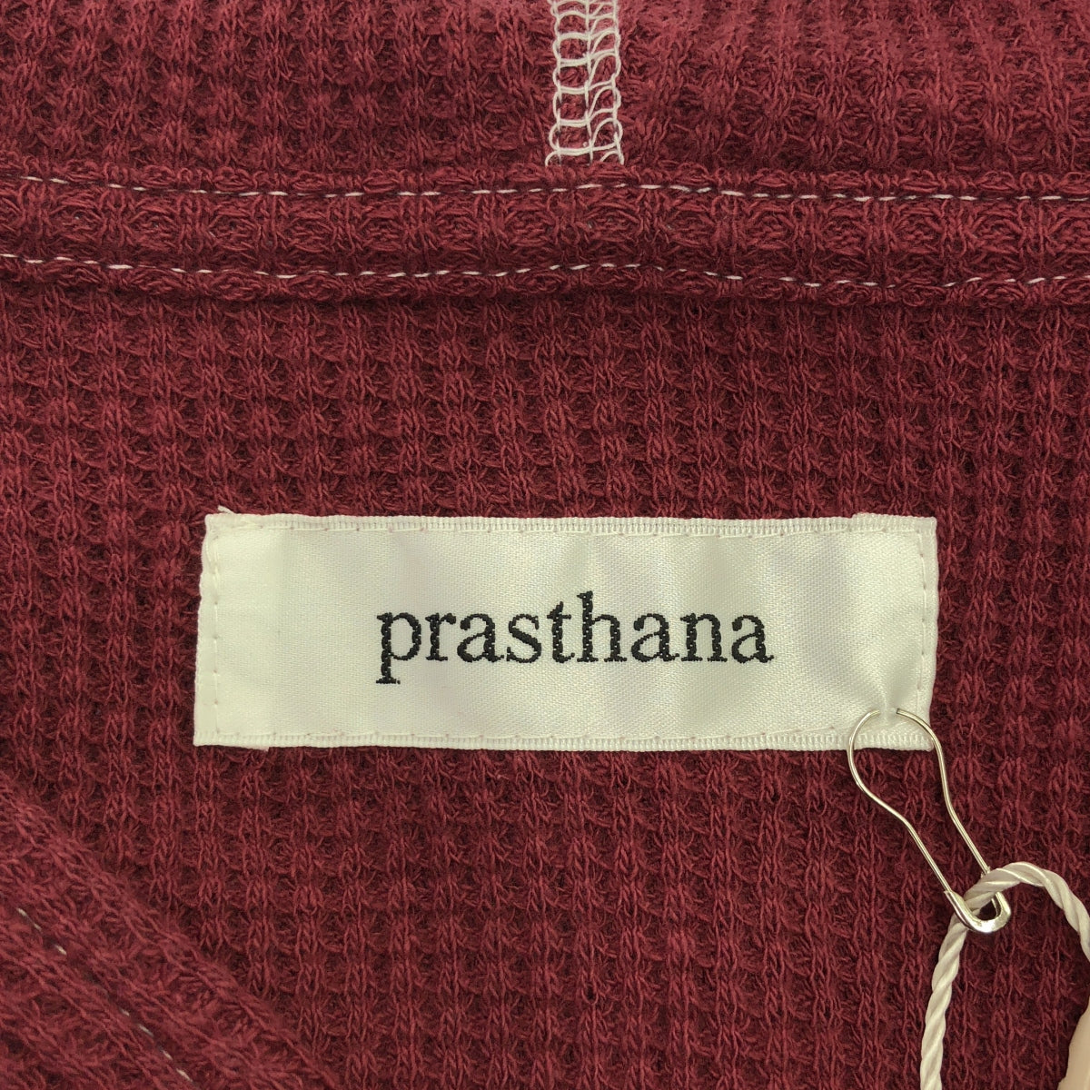 【신품】 prasthana / 프라스타나 | deep v hoodie 파커 | S | 버건디 | 남성