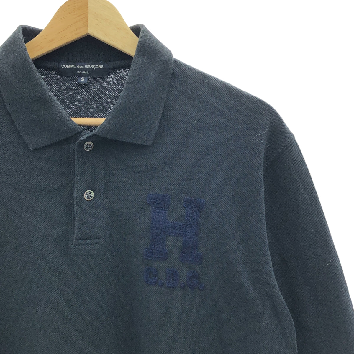 COMME des GARCONS HOMME / コムデギャルソンオム | 2012SS | コットン 製品染め パッチ ポロシャツ | S | ネイビー | メンズ