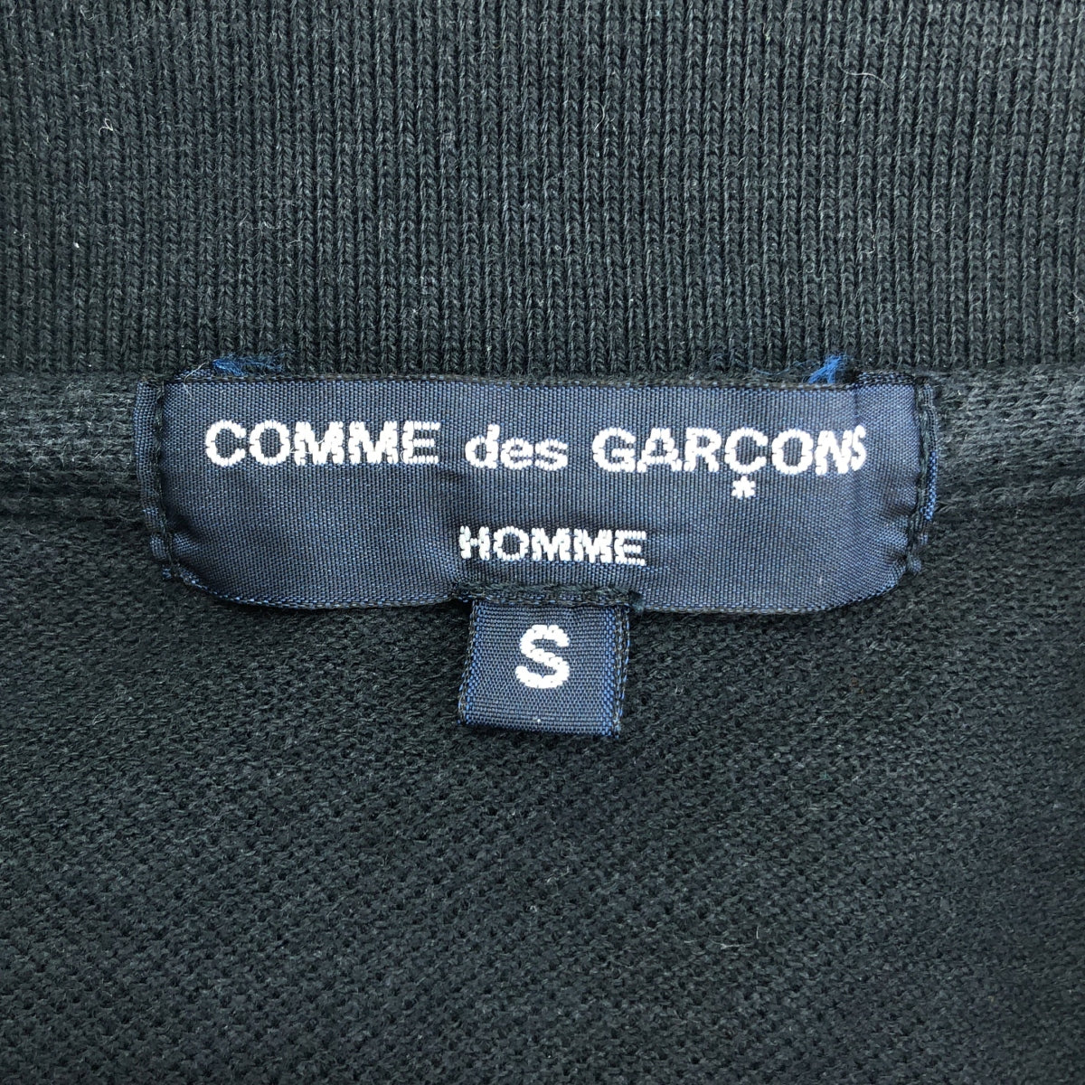 COMME des GARCONS HOMME / コムデギャルソンオム | 2012SS | コットン 製品染め パッチ ポロシャツ | S | ネイビー | メンズ