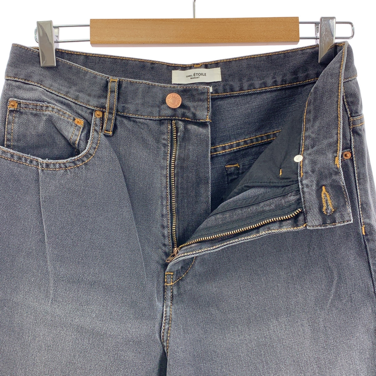 ISABEL MARANT ETOILE / 이사벨 마랑 에투아르 | 엠브로이드 로고 스트레이트 데님 팬츠 | 36 |