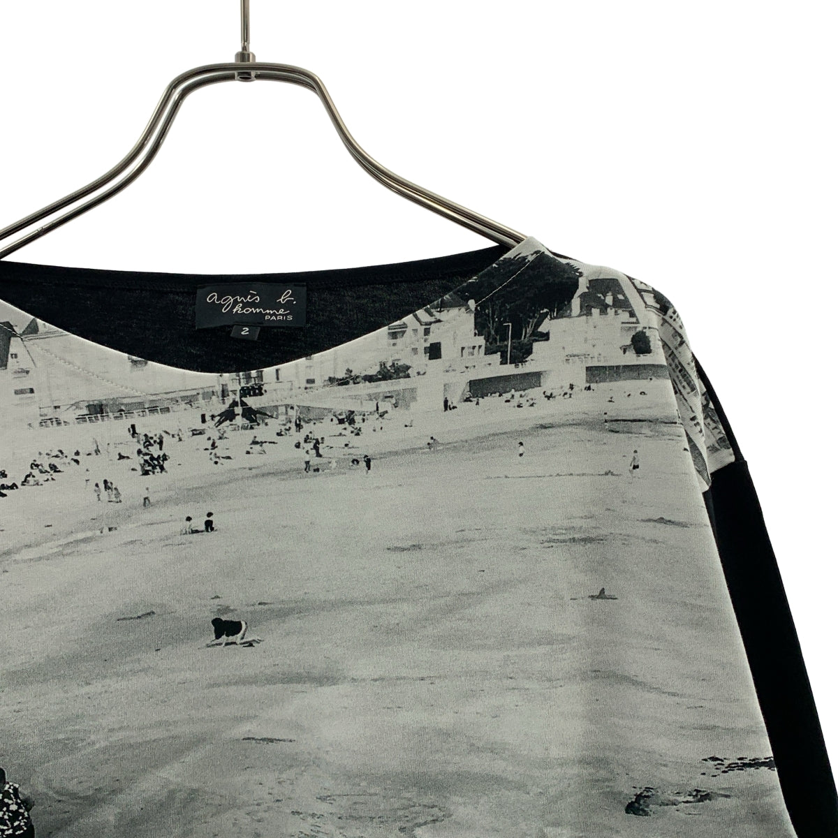 Agnes b. HOMME / 아니에스베옴 | La plage 코튼 전사 포토프린트 롱 슬리브 컷소우 | 3 |