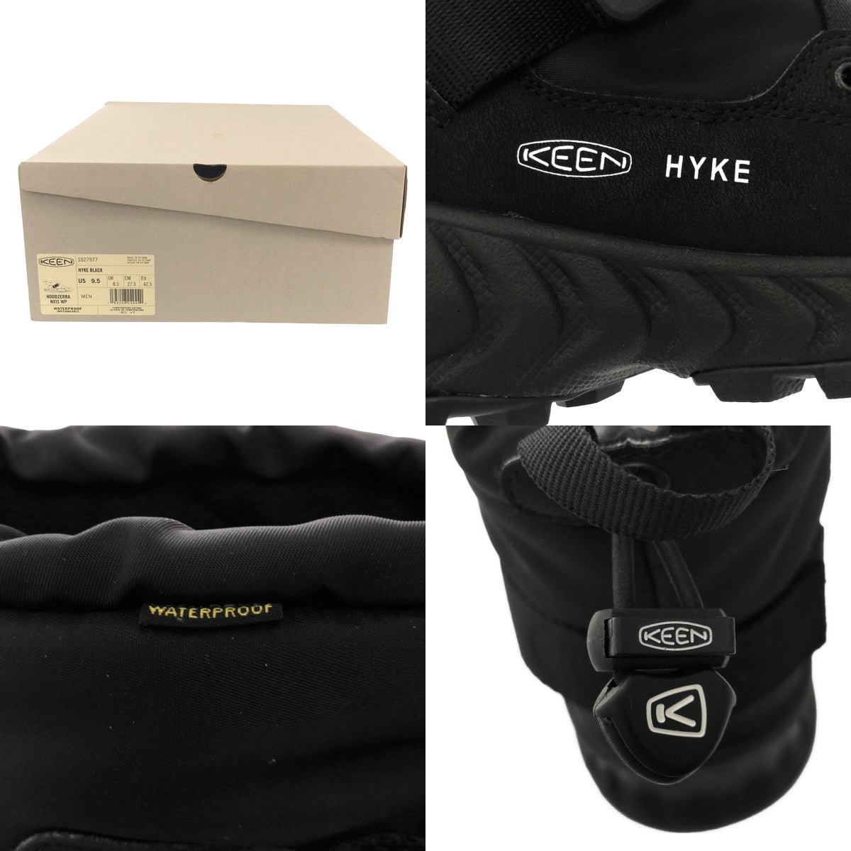 【美品】  HYKE / ハイク | × KEEN / キーン 別注 HOODZERRA WP / フッドゼラ ネクシス ウォータープルーフ ブーツ | 27.5 | black | メンズ