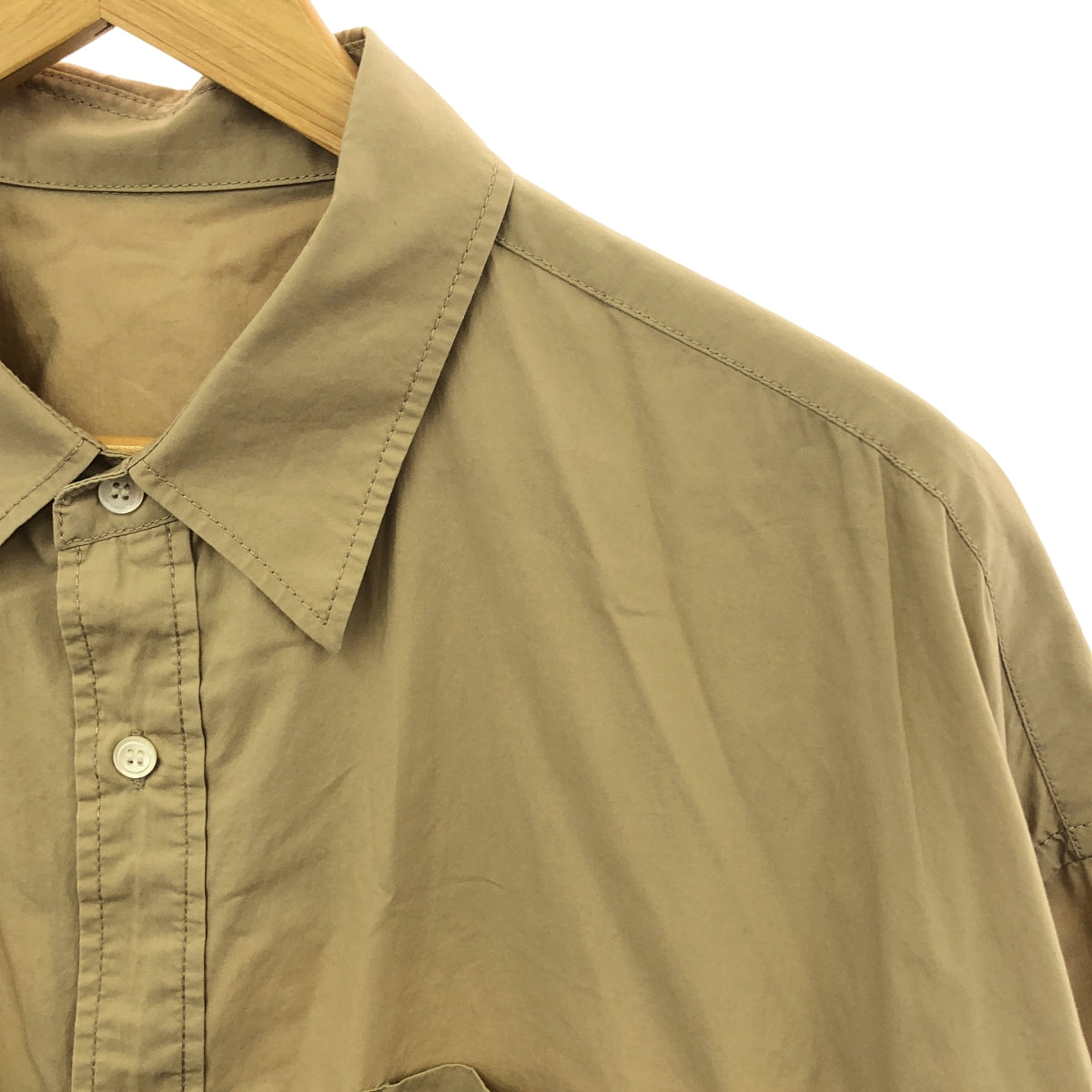 FreshService / フレッシュサービス | TYPEWRITER CORPORATE S/S REGULAR COLLAR SHIRT / タイプライター オーバー シャツ | F | ベージュ | メンズ