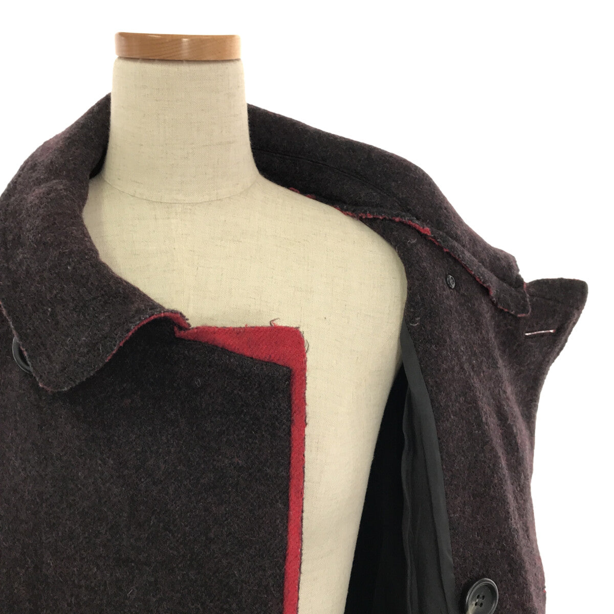 【美品】  Y's / ワイズヨウジヤマモト | ウール ダブルオーバーコート / 裏地付き | 2 | ワインレッド系 | レディース