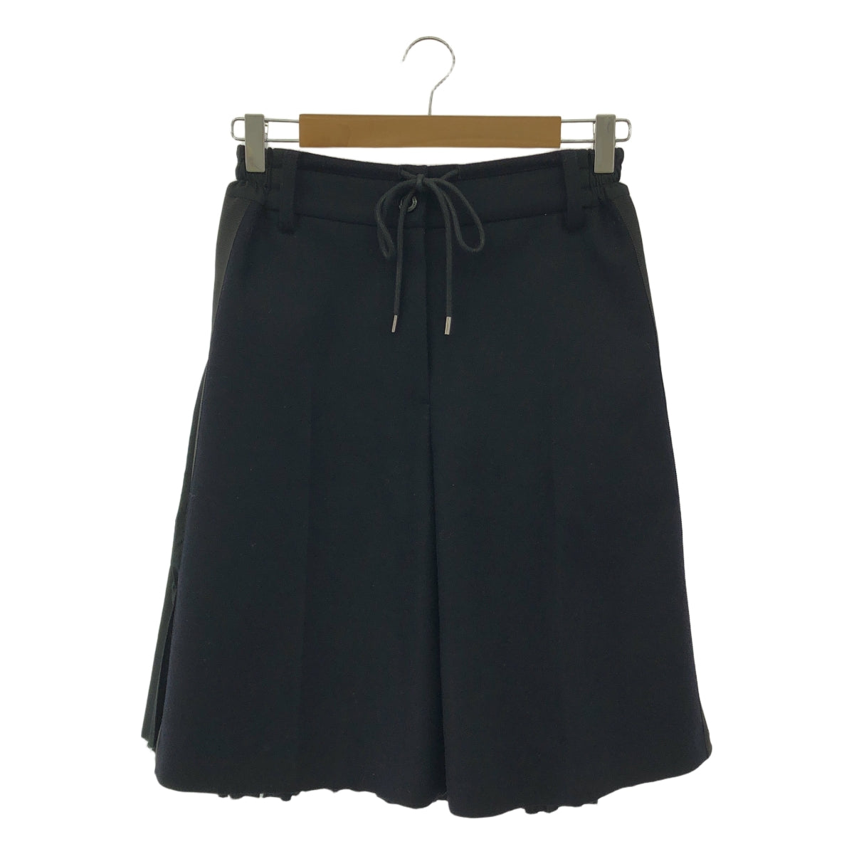 sacai / Sacai | 羊毛側邊褶皺褲 | 0 | 黑色 | 女款