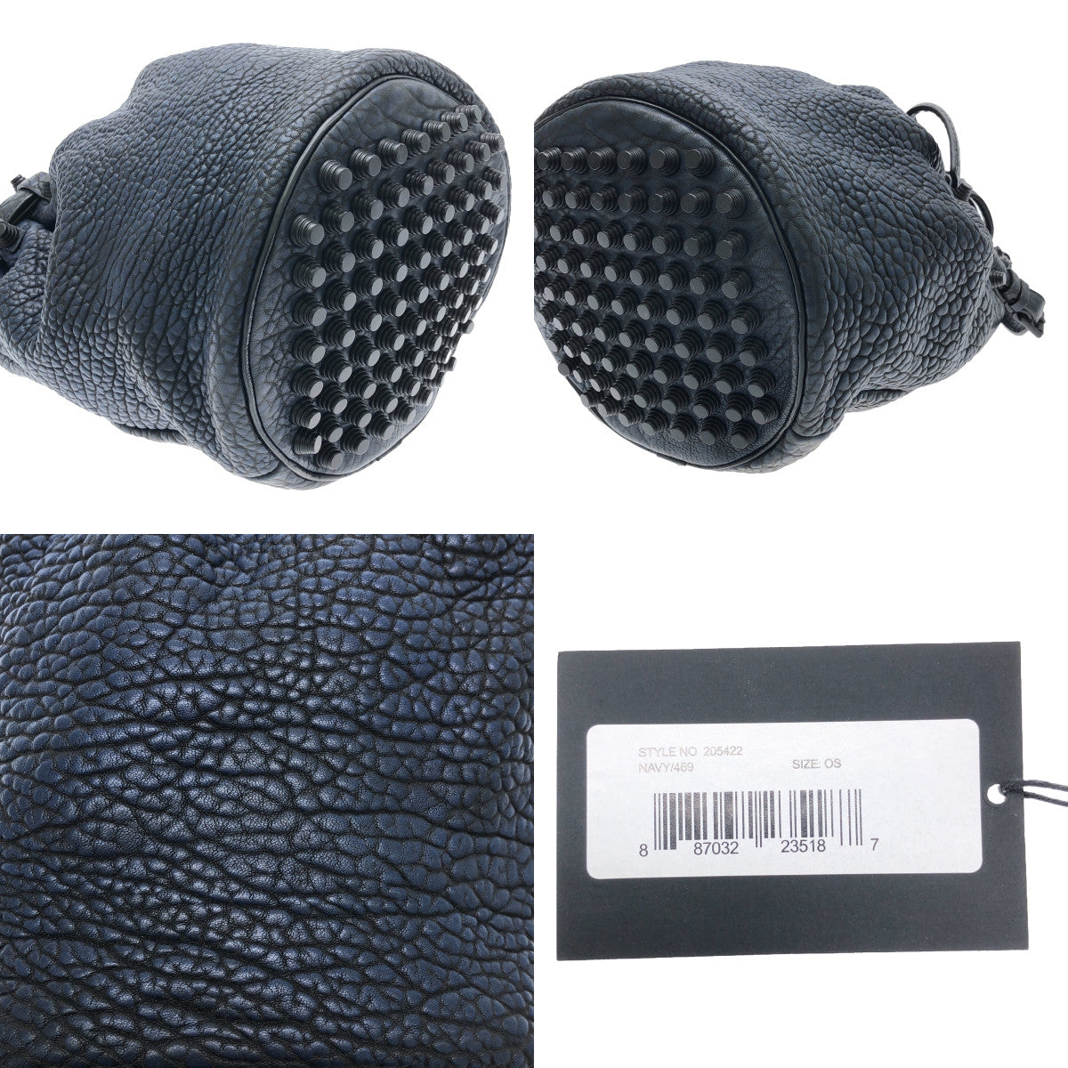 美品】 ALEXANDER WANG / アレキサンダーワン | 2way ショルダー付き レザー スタッズ装飾 巾着 ハンドバッグ | – KLD