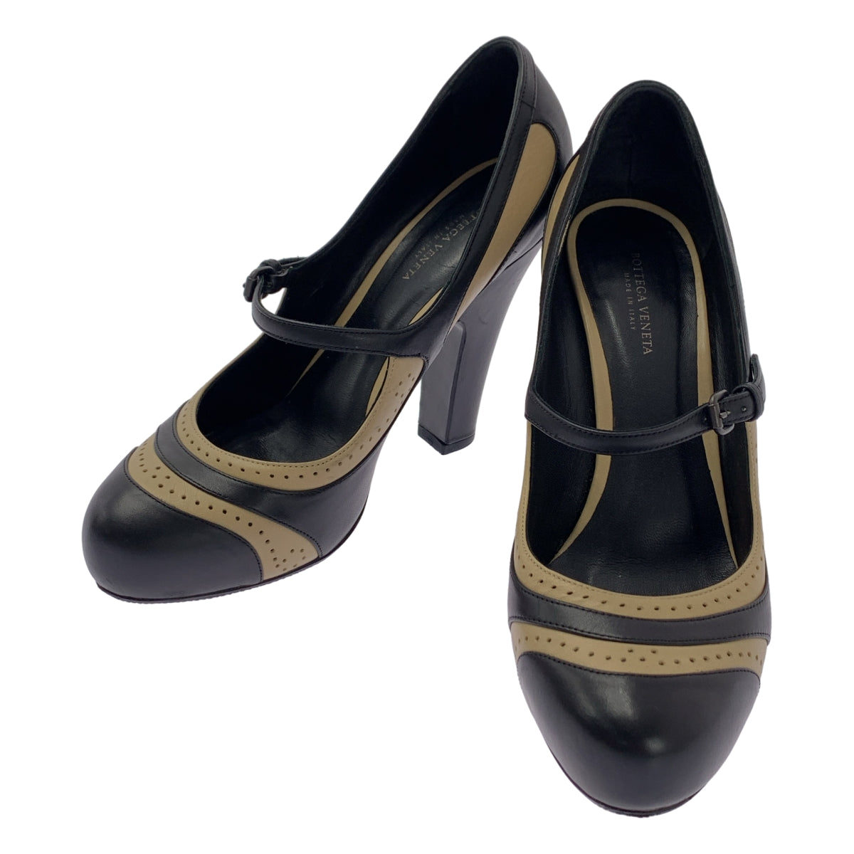 BOTTEGA VENETA / 보테가 베네타 | 가죽 바이 컬러 스트랩 펌프스 | 36 | 여성