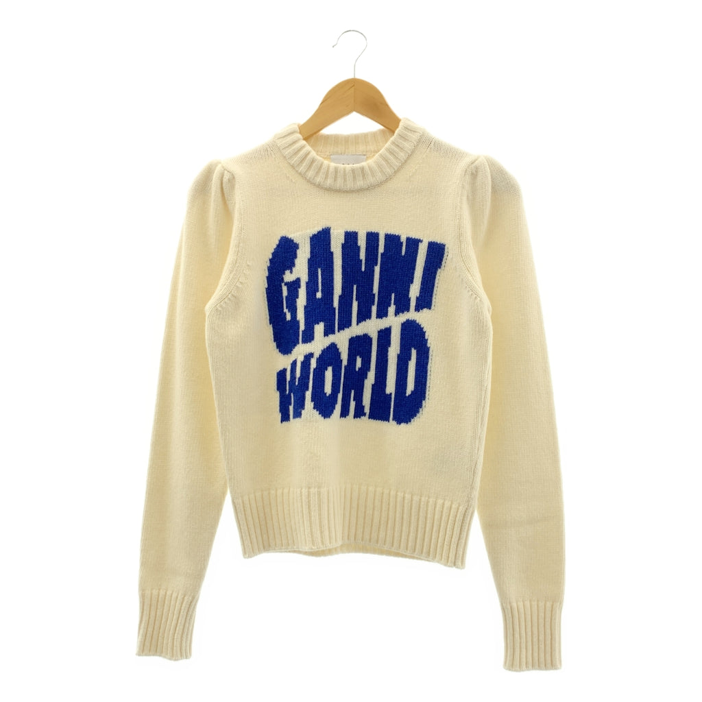 Ganni / Ganni | GANNI WORLD Logo 圓領針織衫 | XS | 女款