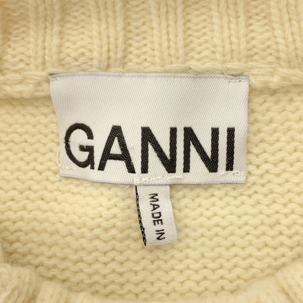Ganni / Ganni | GANNI WORLD Logo 圓領針織衫 | XS | 女款