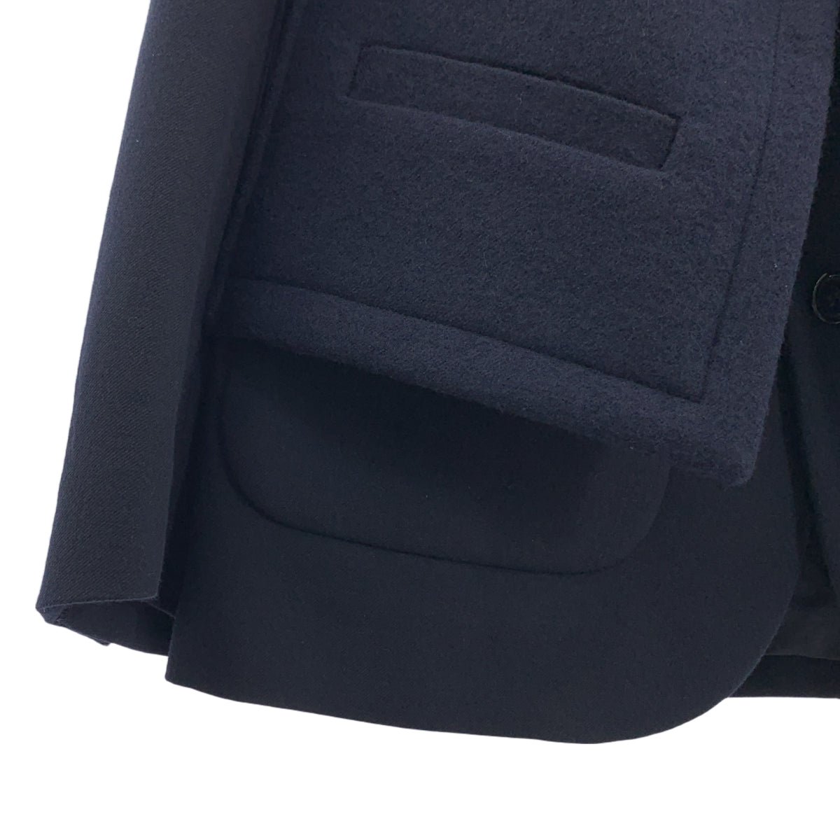 [狀況極佳] tricot COMME des GARÇONS | 2019 秋冬 / 2019 秋冬 | 連帽羊毛修身外套 | M 碼 | 海軍藍 | 女款