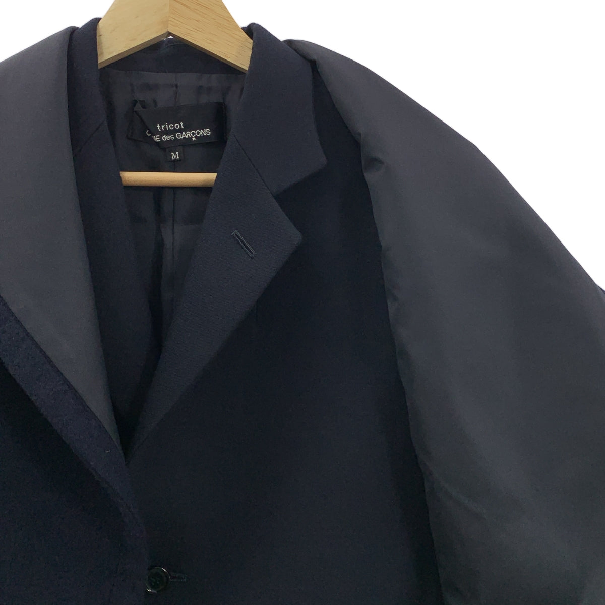 [狀況極佳] tricot COMME des GARÇONS | 2019 秋冬 / 2019 秋冬 | 連帽羊毛修身外套 | M 碼 | 海軍藍 | 女款