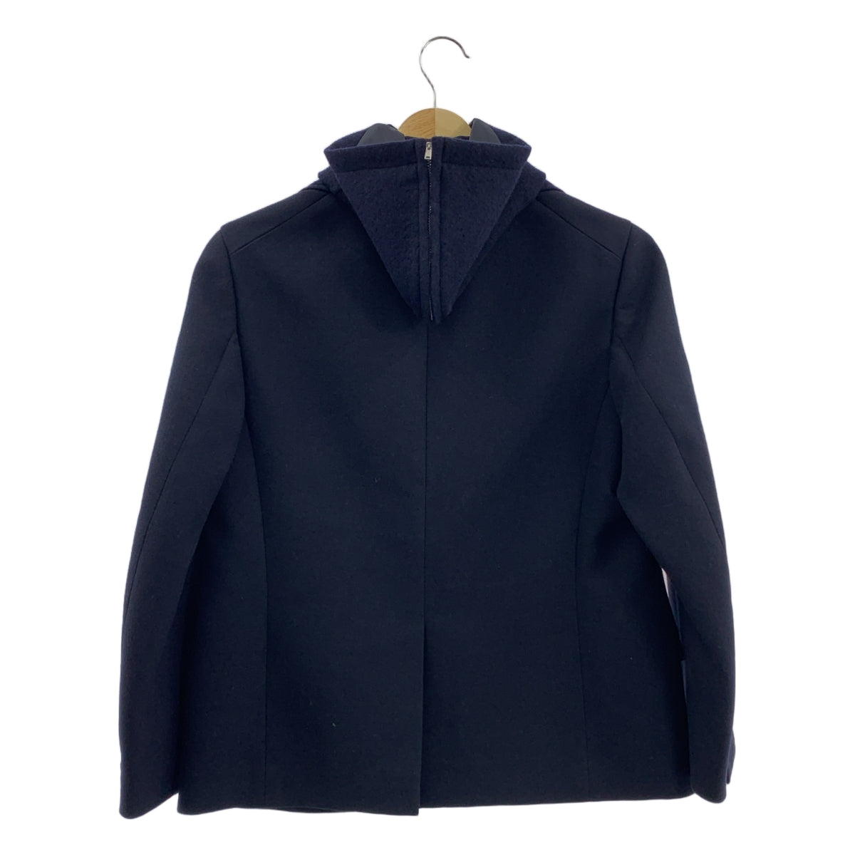 [狀況極佳] tricot COMME des GARÇONS | 2019 秋冬 / 2019 秋冬 | 連帽羊毛修身外套 | M 碼 | 海軍藍 | 女款