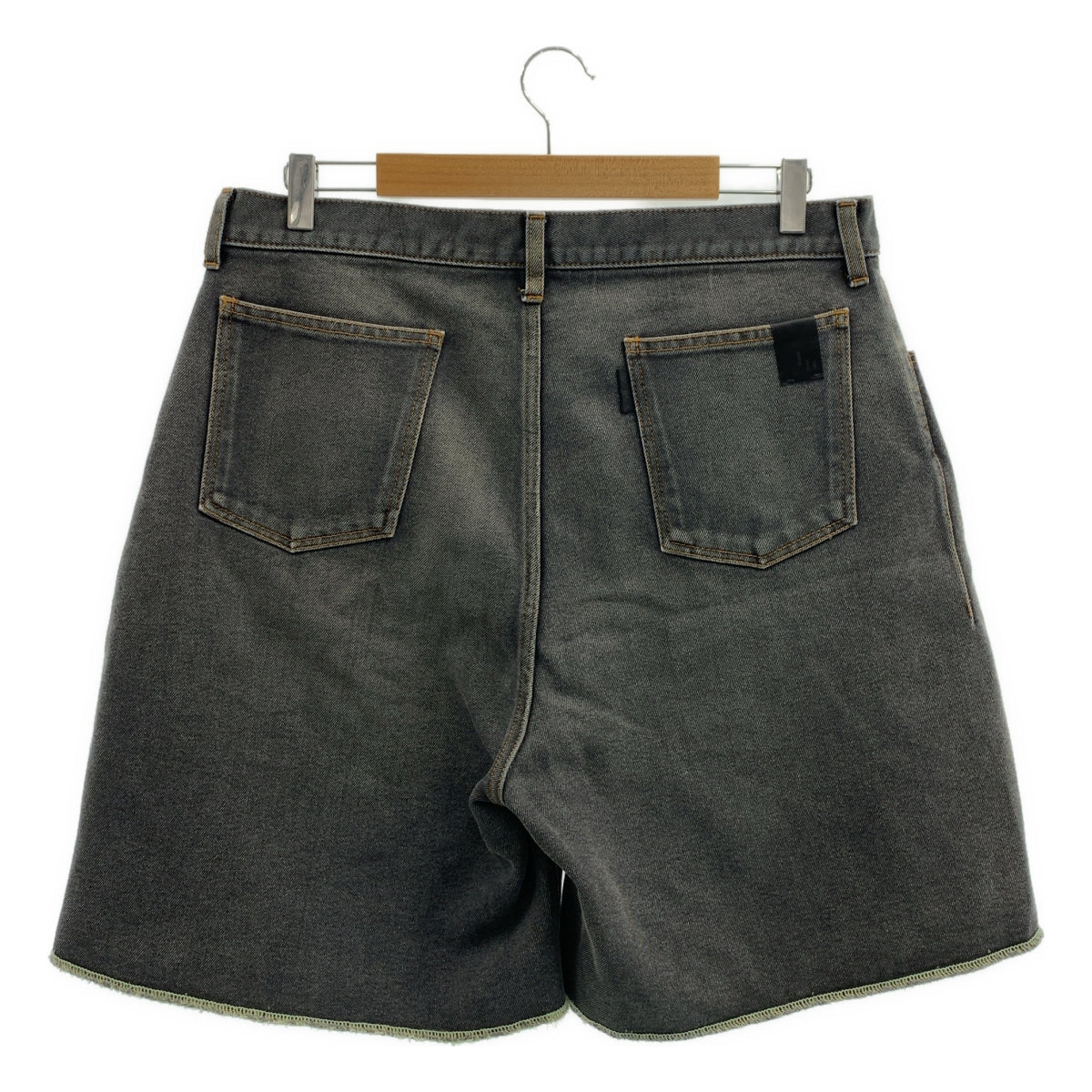 N.HOOLYWOOD / 엔 할리우드 | COMPILE / DENIM HALF PANTS / 블랙 데님 와이드 이지 반바지 반바지 | 42 | 남성