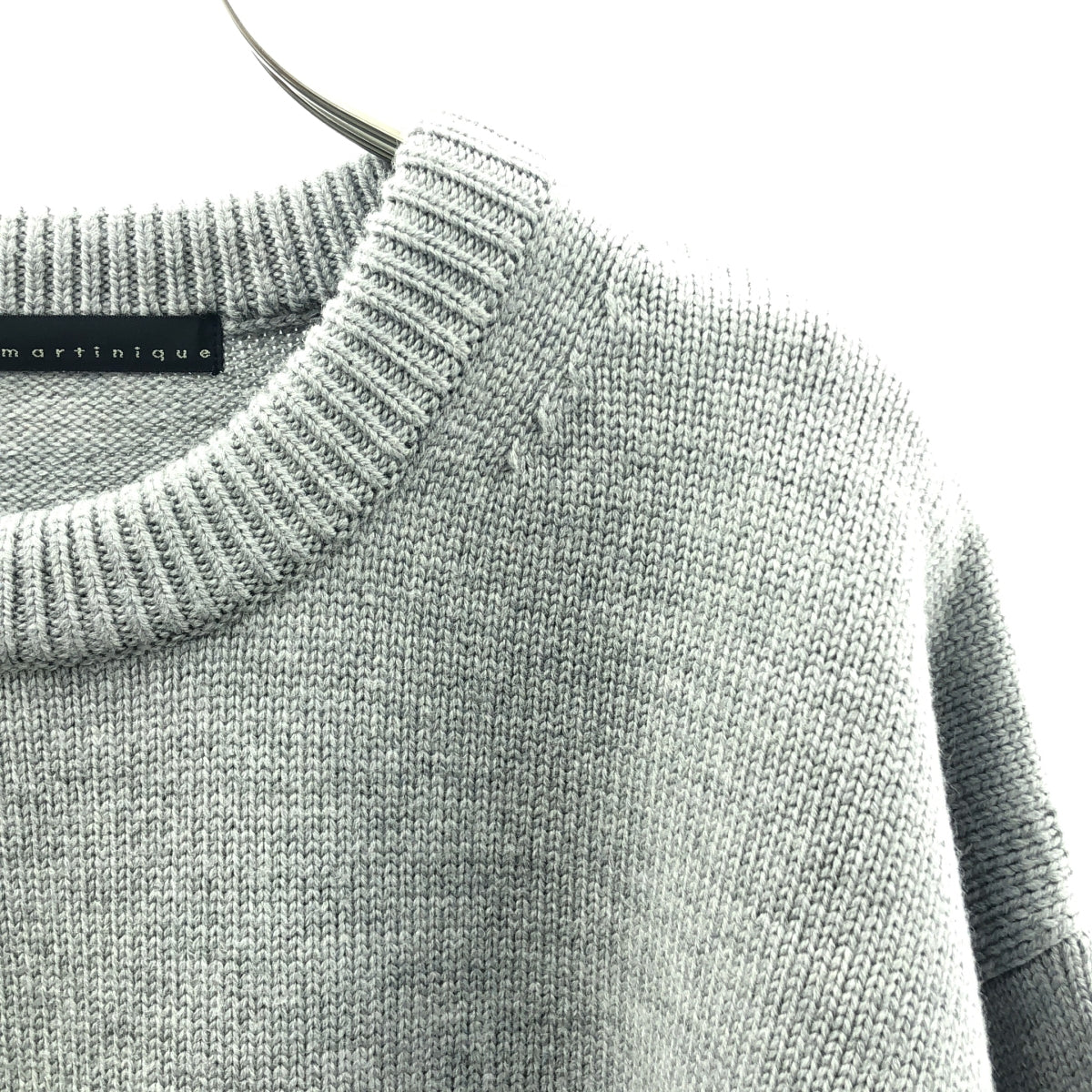 【美品】  martinique / マルティニーク | ローゲージウーステッドプルオーバー ニット | F | グレー | レディース