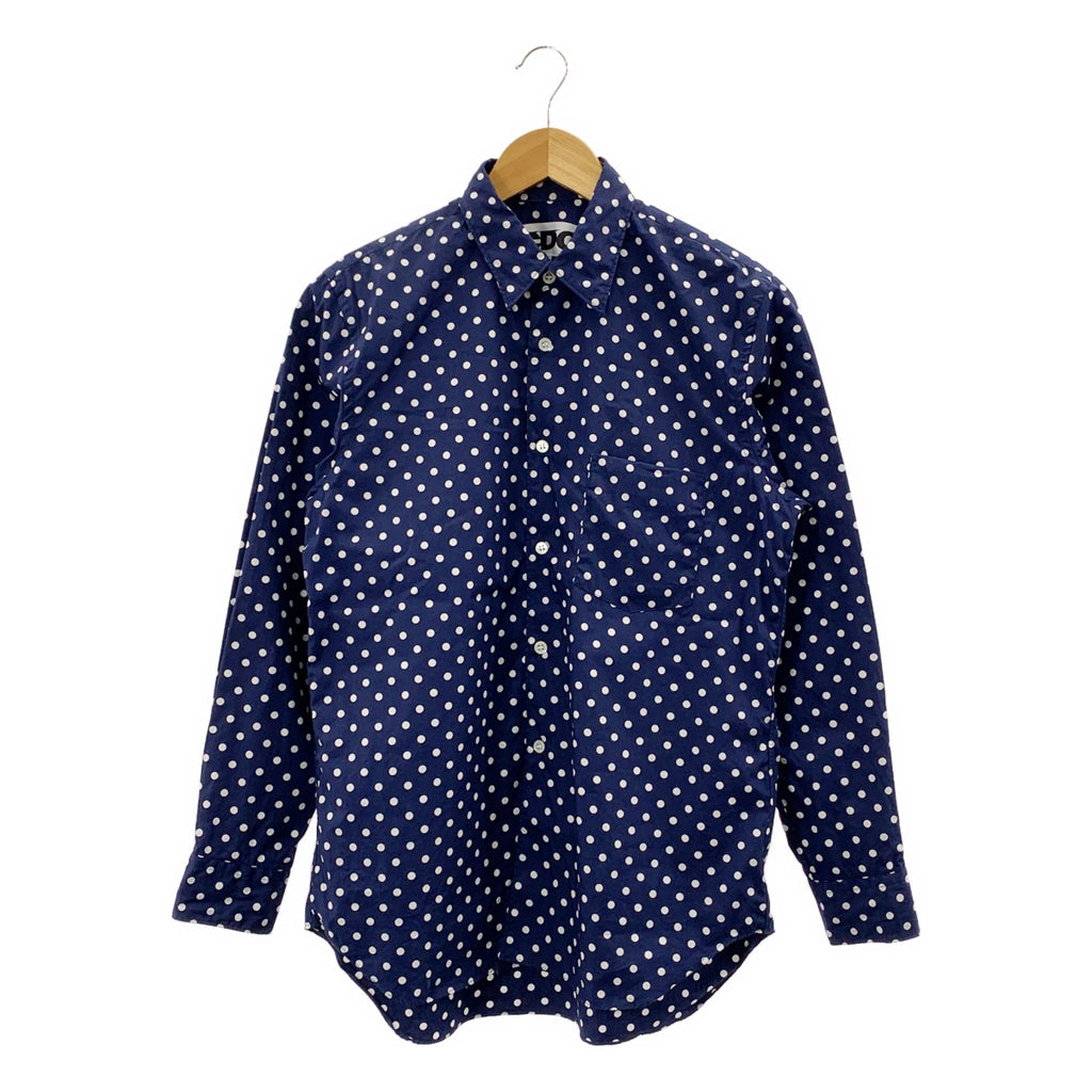 【美品】  CDG by Comme des Garcons. / シーディージー コムデギャルソン | 2019 | コットン ドット バックロゴ レギュラーカラー シャツ | S | ネイビー/ホワイト | メンズ
