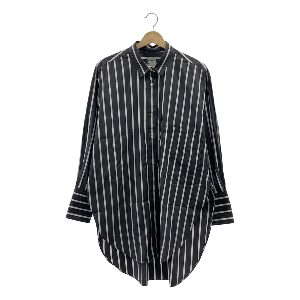 robelite&CO. / ローベリイテアンドシーオー | × L'Appartement Wide Stripe Shirt ワイド ストライプ シャツ | 38 | ネイビー/ホワイト | レディース