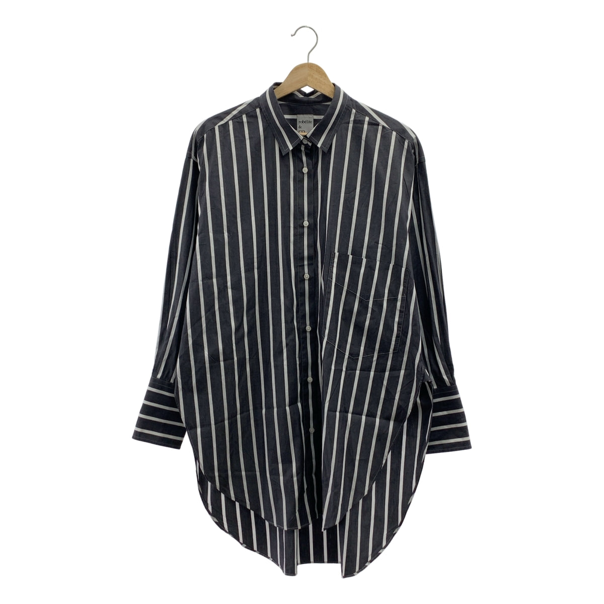 robelite&CO. / ローベリイテアンドシーオー | × L'Appartement Wide Stripe Shirt ワイド ストライプ シャツ | 38 | ネイビー/ホワイト | レディース