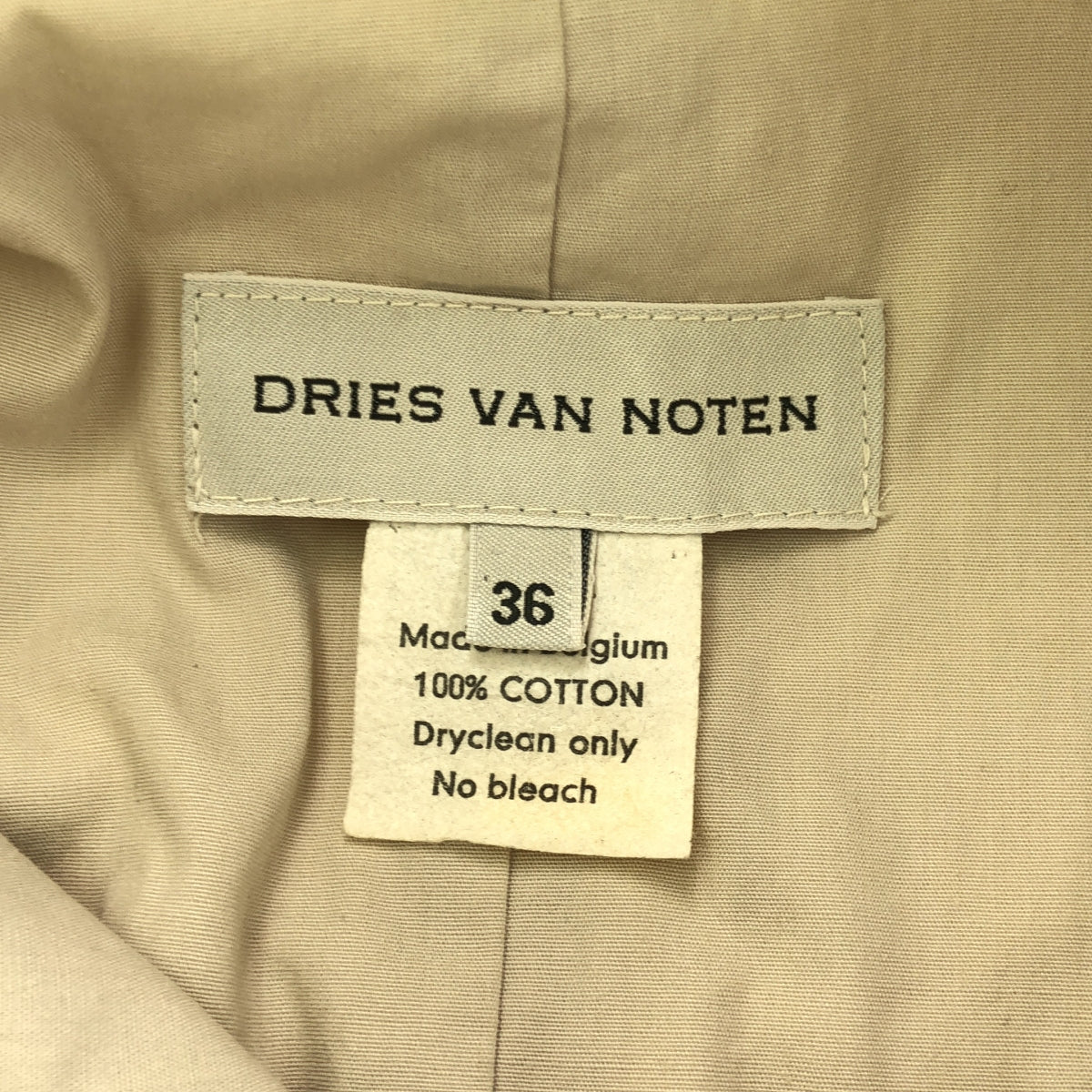 DRIES VAN NOTEN / ドリスヴァンノッテン | コットン スタンドカラー ジャケット | 36 | ベージュ | レディース