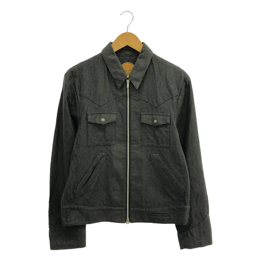 BLACKBIRD | Herringbone Zip-up Work Jacket | 1 | Charcoal Gray | Men's