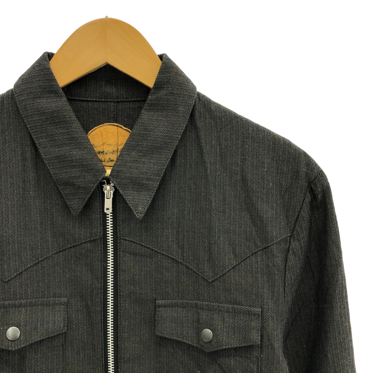 BLACKBIRD | Herringbone Zip-up Work Jacket | 1 | Charcoal Gray | Men's