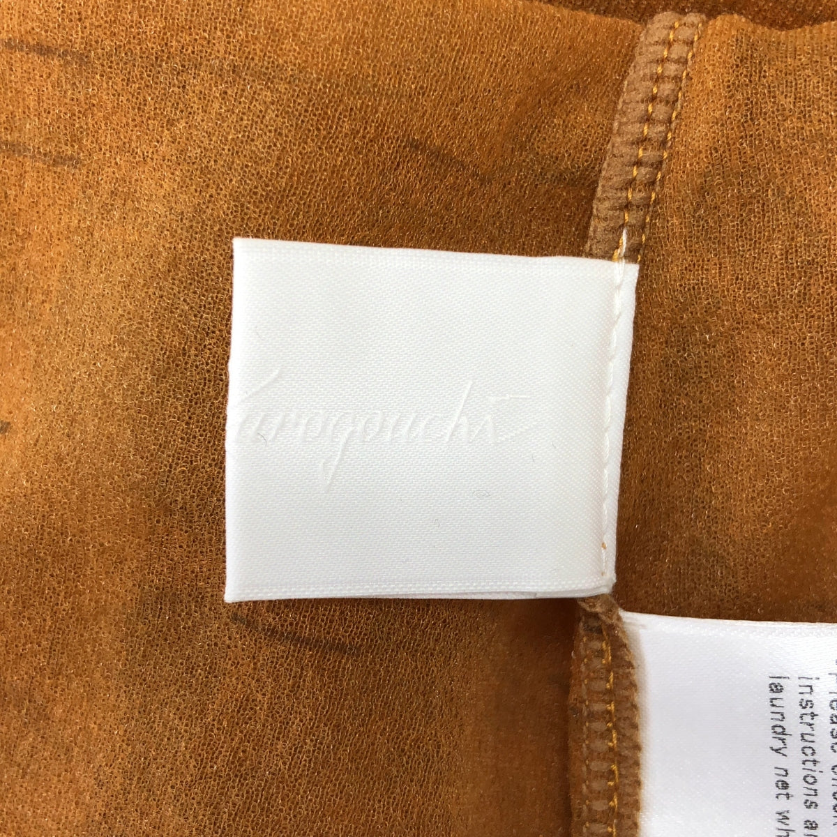 Mame Kurogouchi / マメクロゴウチ | Marble Printed Plaid Sheer High Neck Top シアートップス | 2 | ブラウン系 | レディース