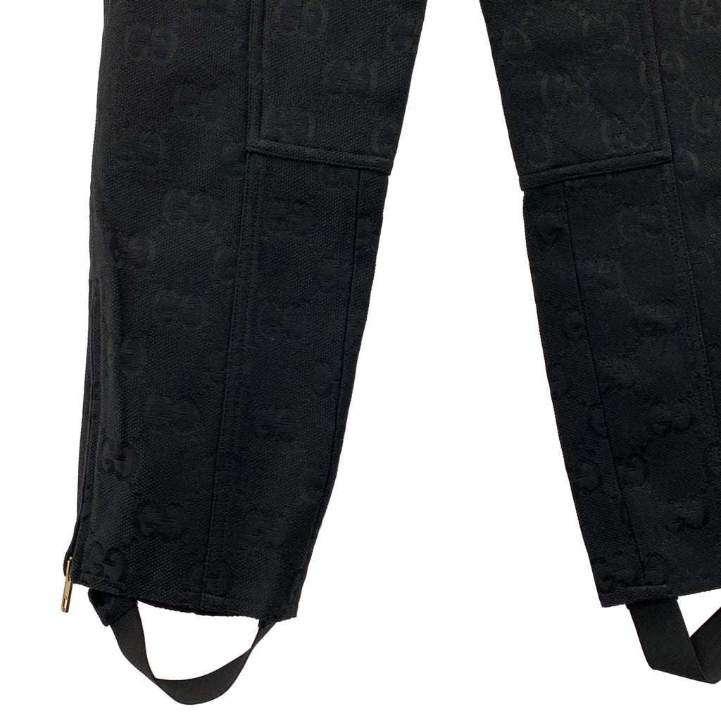 【美品】  GUCCI / グッチ | 2022SS | Monogram Pants / ジャガード GGロゴ 裾ジップ アジャスター パンツ | 44 | ブラック | メンズ