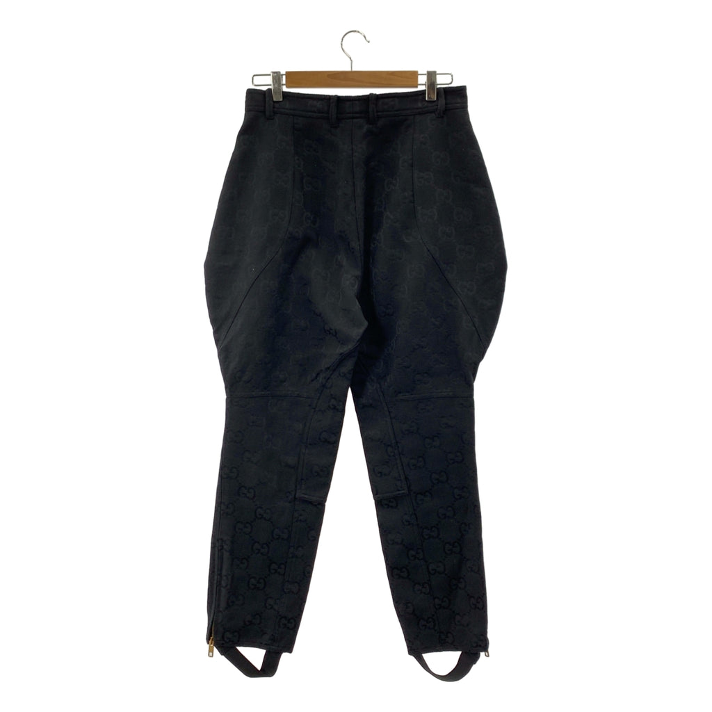 【美品】  GUCCI / グッチ | 2022SS | Monogram Pants / ジャガード GGロゴ 裾ジップ アジャスター パンツ | 44 | ブラック | メンズ