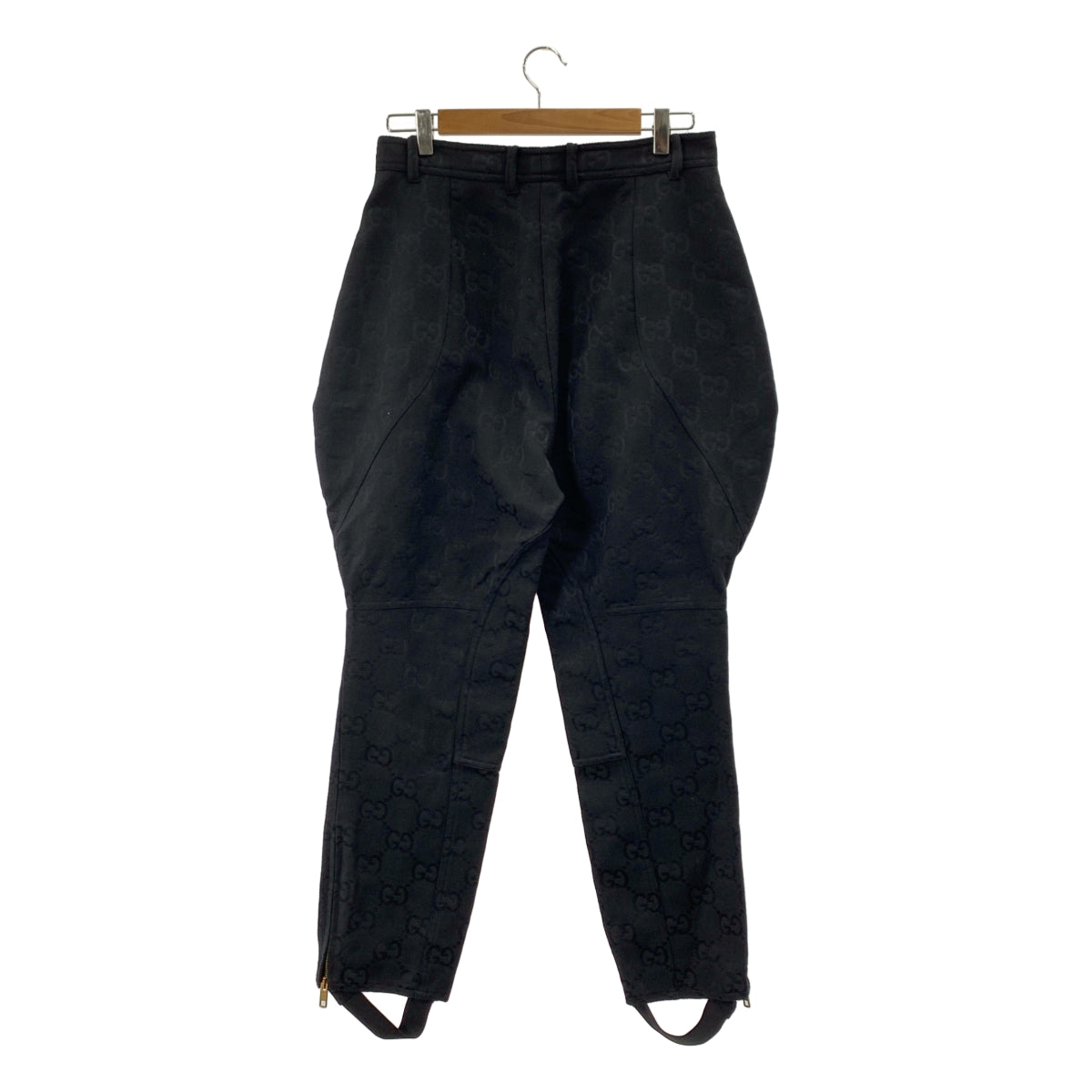 【美品】  GUCCI / グッチ | 2022SS | Monogram Pants / ジャガード GGロゴ 裾ジップ アジャスター パンツ | 44 | ブラック | メンズ